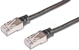 [PKW-OUT-K5E 0.5] Cat5e Patchkabel Wirewin 100% Kupfer RJ45 F/UTP, AWG26, Anti-UV PVC Mantel, schwarz (0.5)