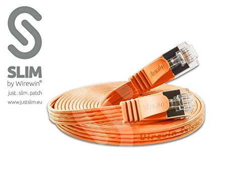 [STP-SLIM-KAT6 0.1 OR] CAT6 Slimpatchkabel, U/FTP, flach, orange (0.1)